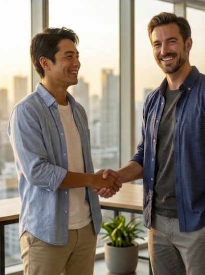 会社概要 japan us handshake